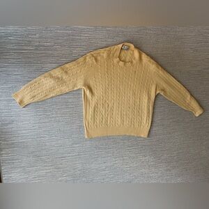 Brunello Cucinelli Yellow Vanise Cashmere Cable Knit Sweater size Large